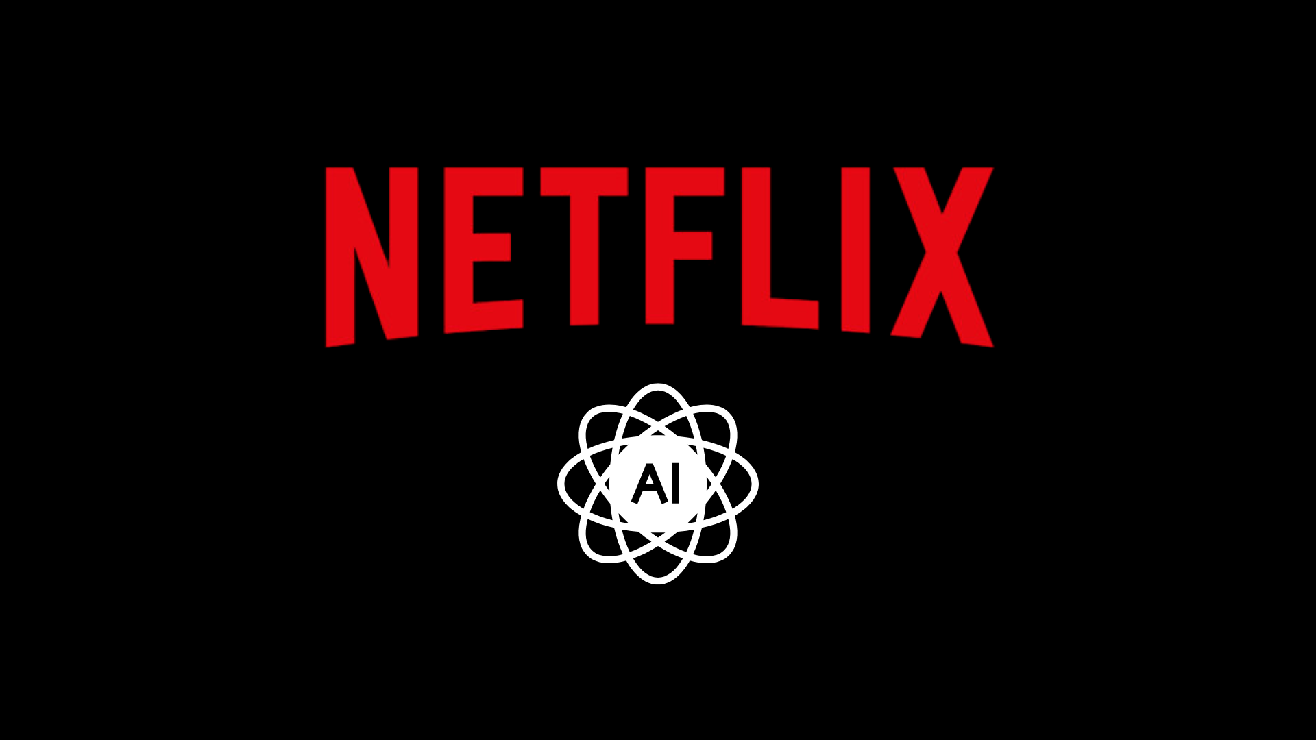 A Netflix logo with a white AI on a black background.