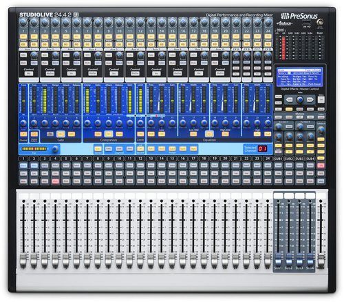 A mixer that has the word presonus on it