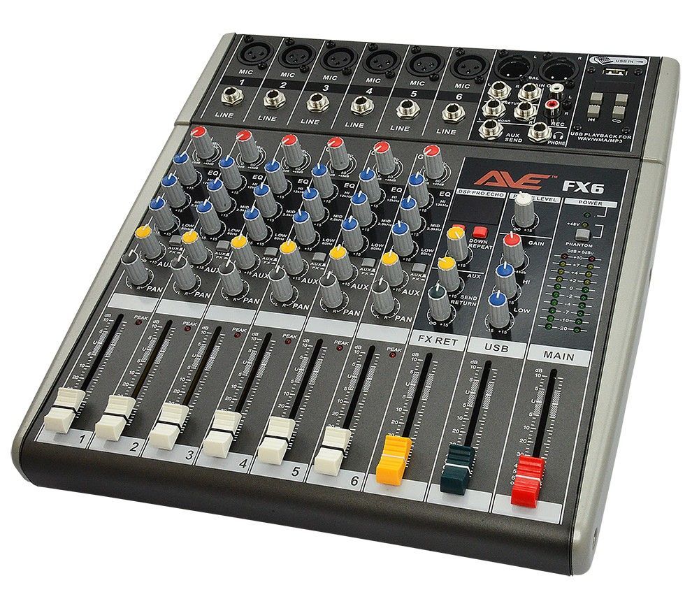 A mixer with a lot of knobs and buttons on it
