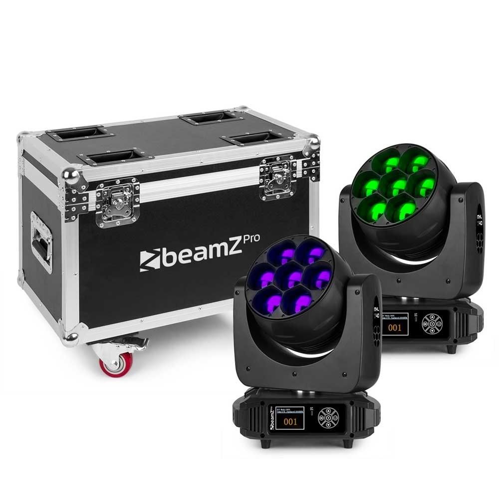 A case with two moving head lights inside of it.