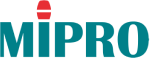 A blue and red logo for mipro on a white background.