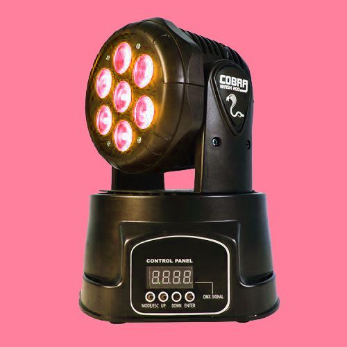 A cobra moving head light with a digital display