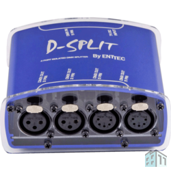 A blue box that says d-split on it