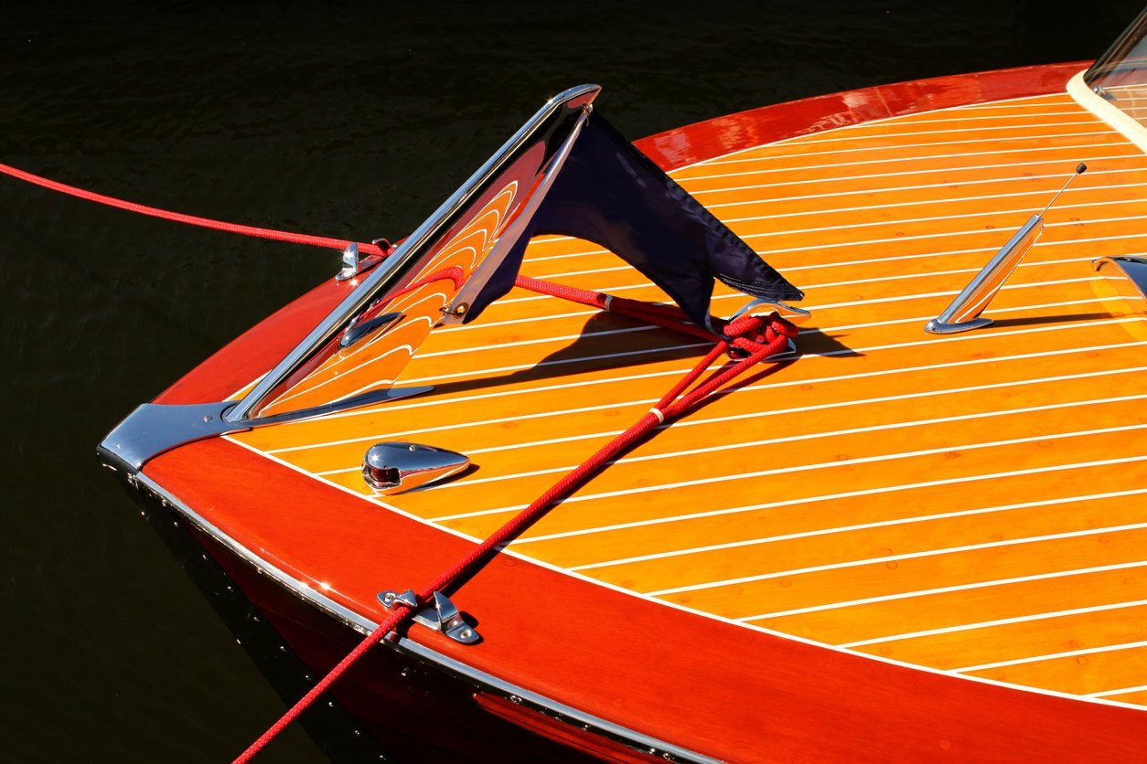 orange and red boat deck