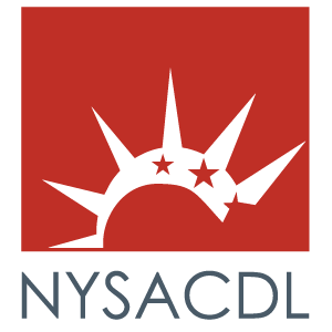 The nysacdl logo has a statue of liberty on it