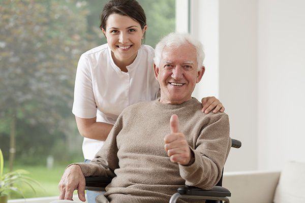Old Man on Wheelchair — Home care provider in Decatur, IL