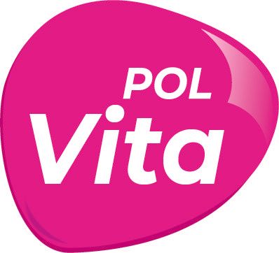 Un logo violet et blanc pour pol vita