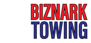 Logo for Biznark Towing: red