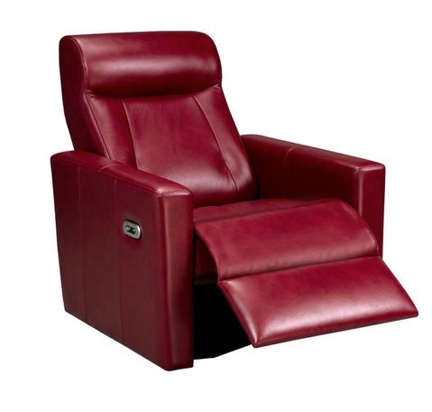 Red leather recliner chair