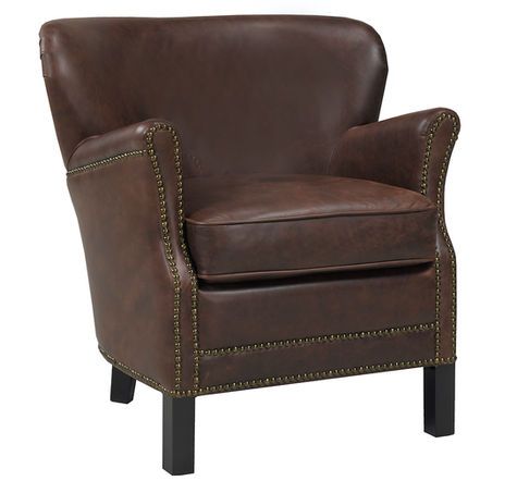 Brown leather armchair