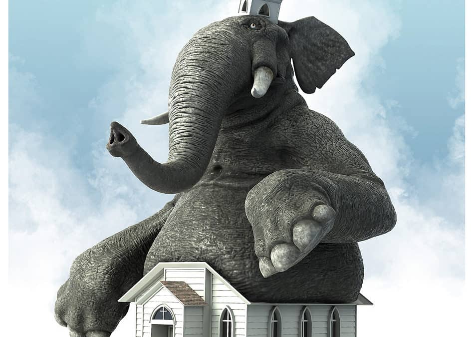 Elephant in a church building