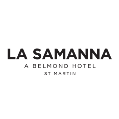 A black and white logo for la samarna a belmond hotel in st martin.