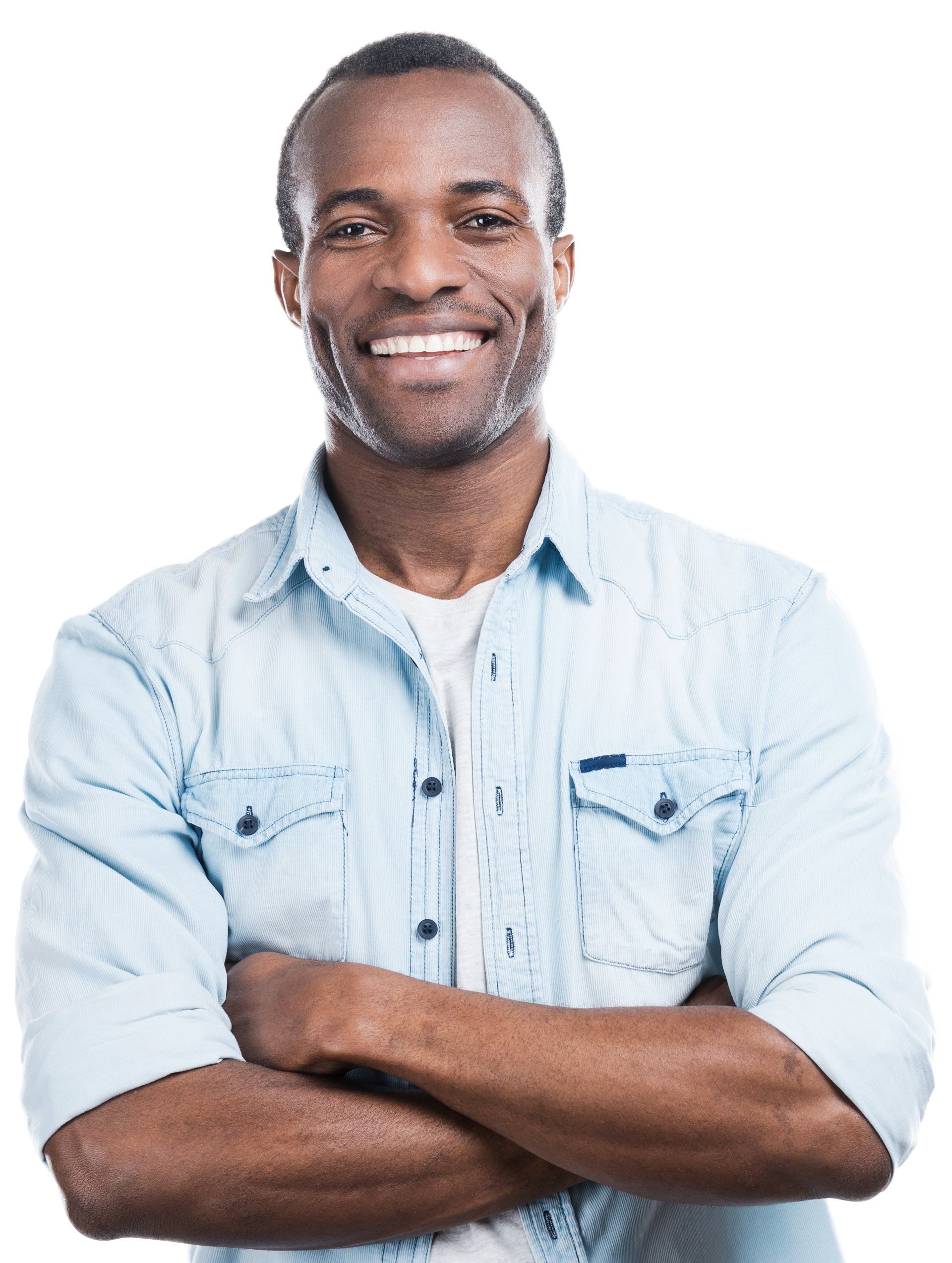 Photo of man smiling with arms crossed