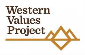 The logo for the Western Values Project featuring dark brown text above a horizontal gold line with a mountain icon.