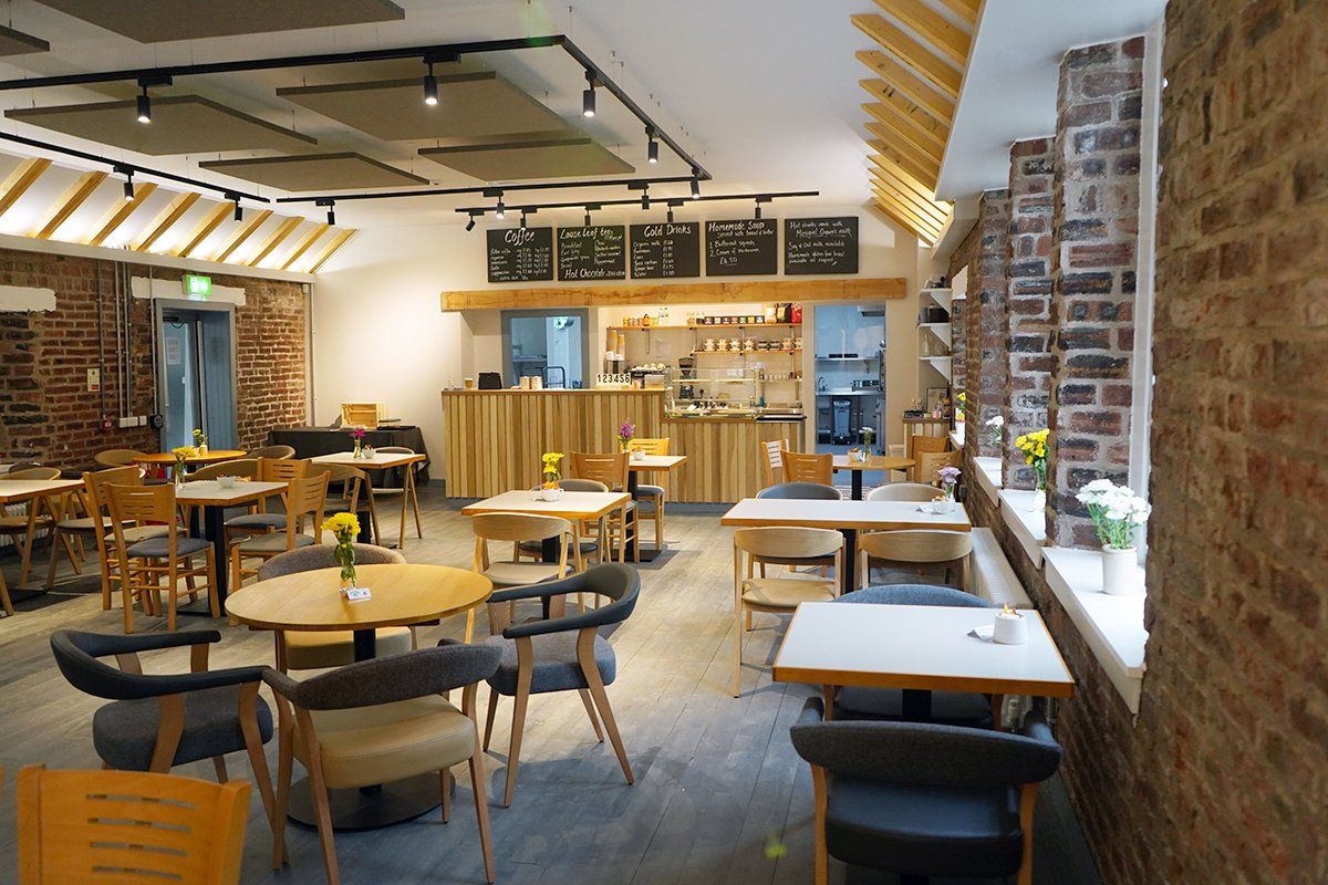 Bothy Café serving hatch and menus