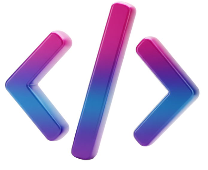 Abstract 3D coding icon representing PiTransform’s software development services.