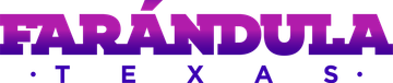 Purple “FARANDULA TEXAS” logo on a white background