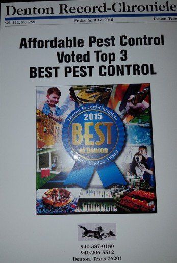 A denton record chronicle article about affordable pest control
