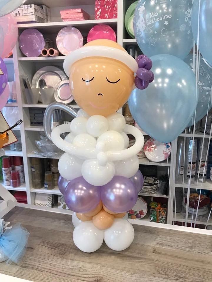 composizione con palloncini per battesimo