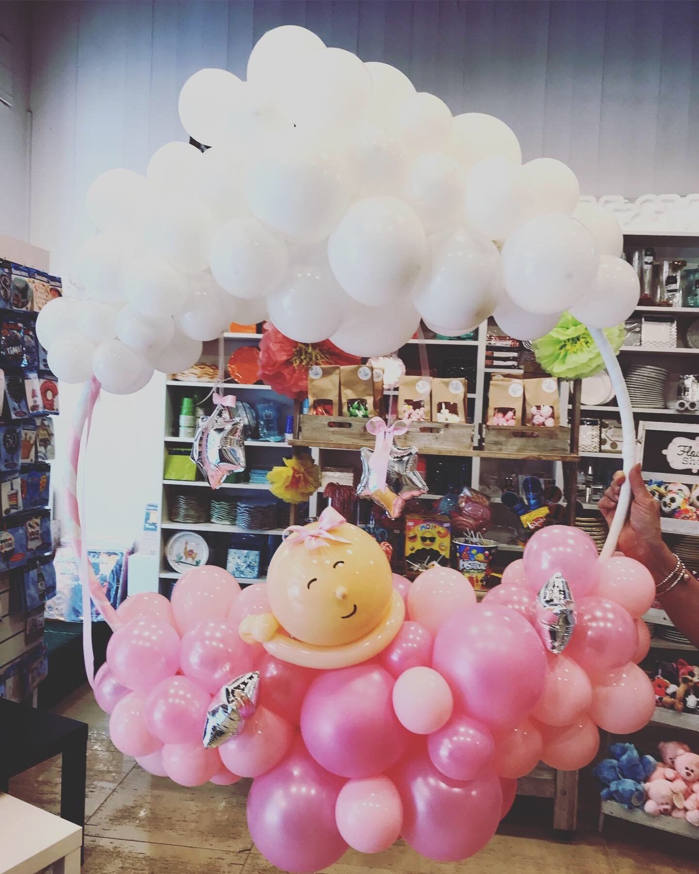 palloncini rosa per battesimo bimba