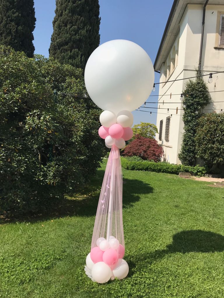 palloncini decorativi bianchi e rosa
