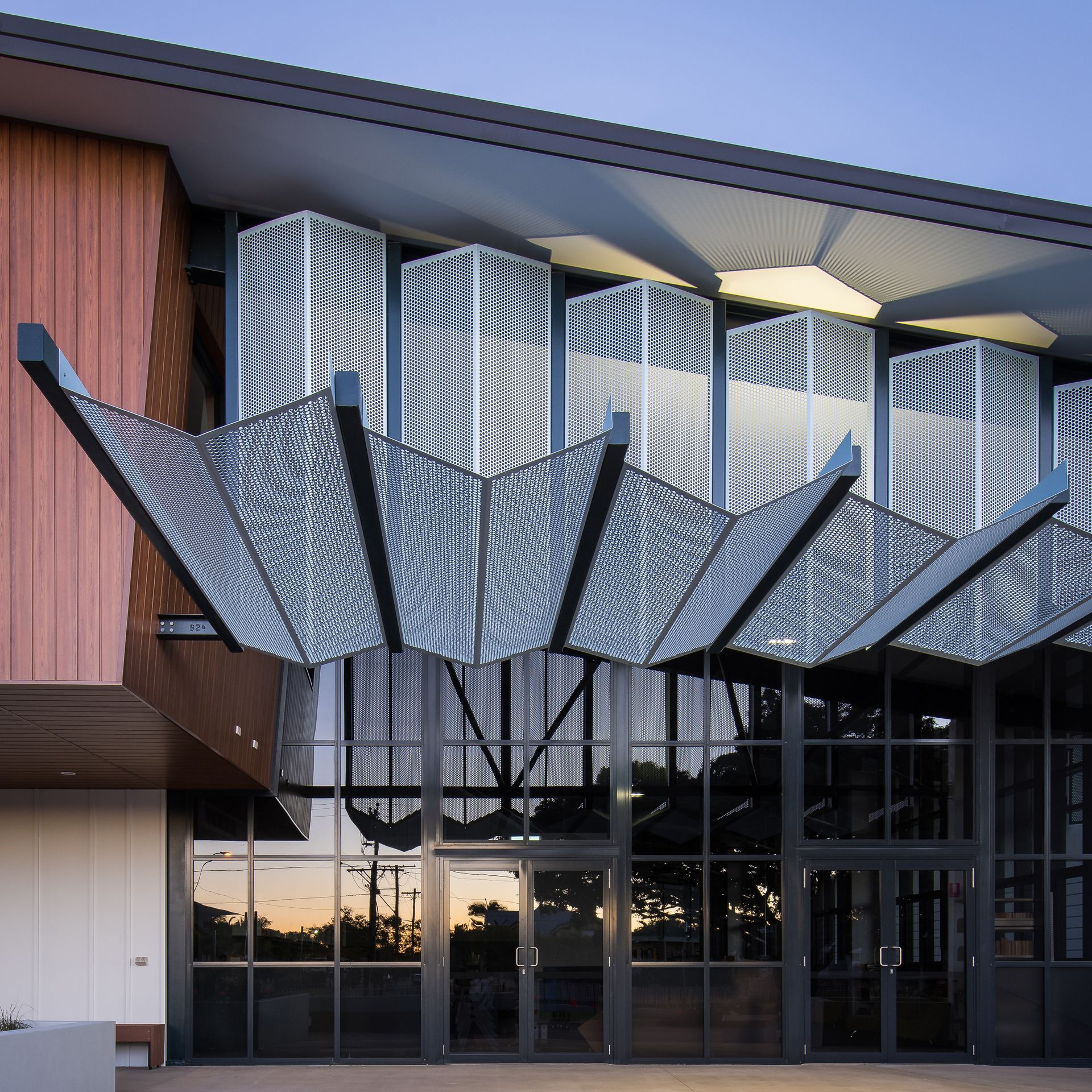 A Large Building With A Canopy Over The Entrance — BOLD Architecture + Interior Design In Mackay, QLD