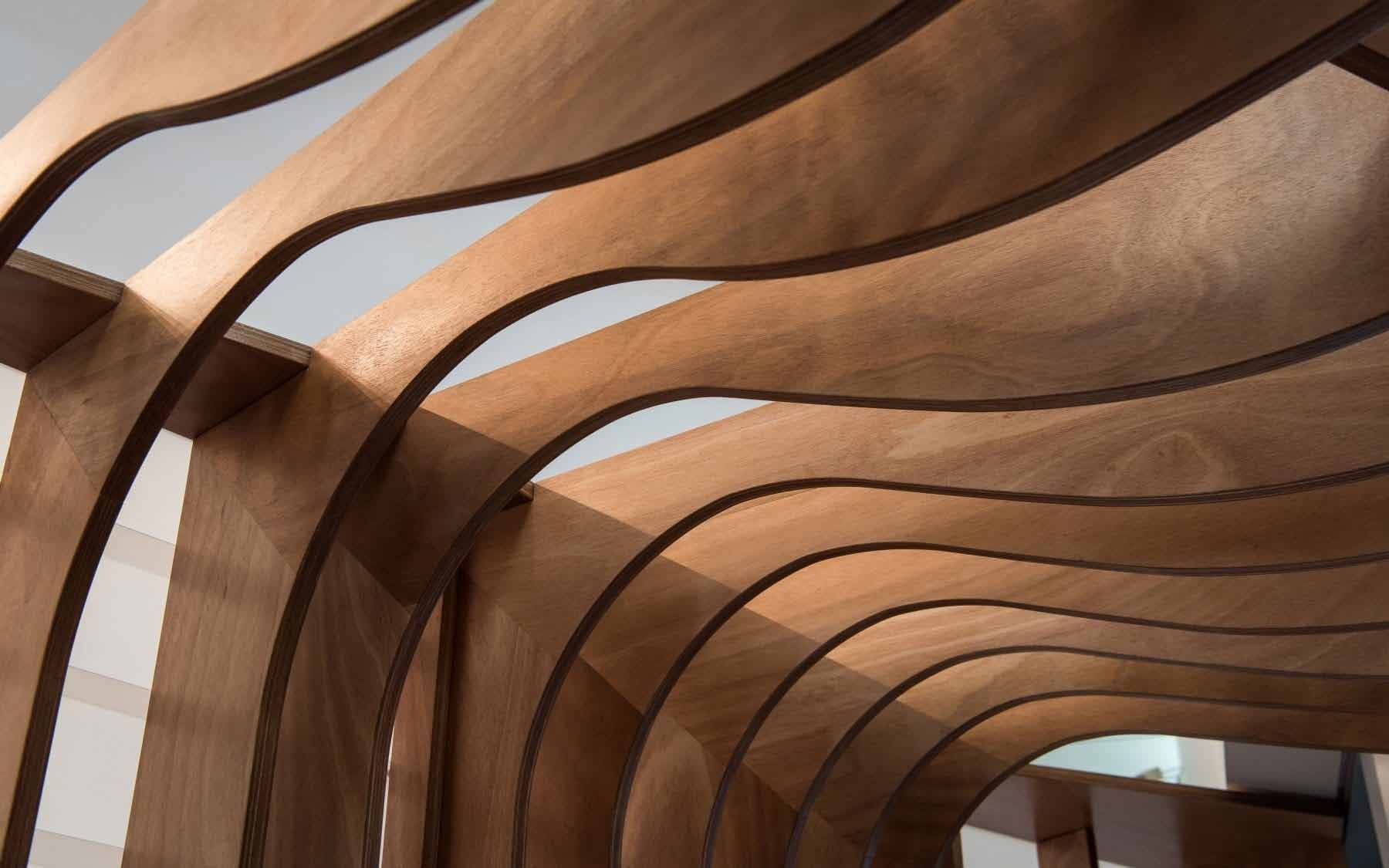 A Close Up Of A Wooden Structure With A Curved Ceiling — BOLD Architecture + Interior Design In Mackay, QLD