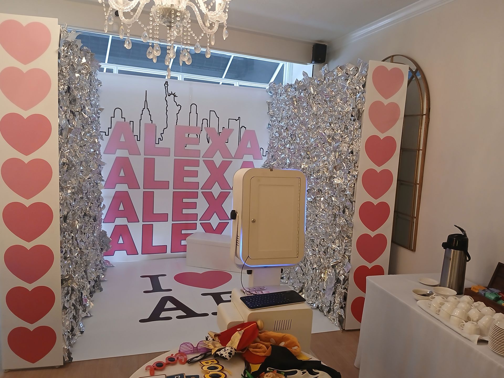 Photo booth setup with a 