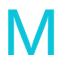 Blue letter M.