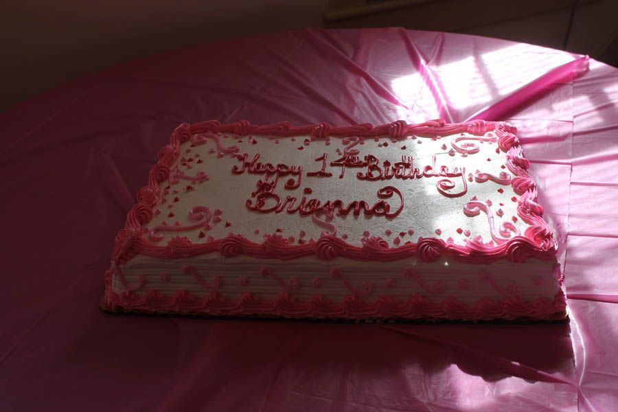Pink frosted cake, 