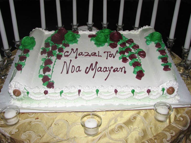White rectangular cake decorated with 