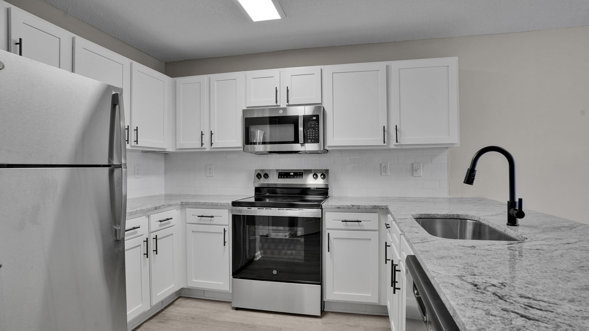 apartment kitchen at Lynx Gate City in Greensboro, NC.