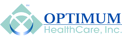 A logo for optimum healthcare inc. is shown
