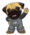 Pug mascot logo