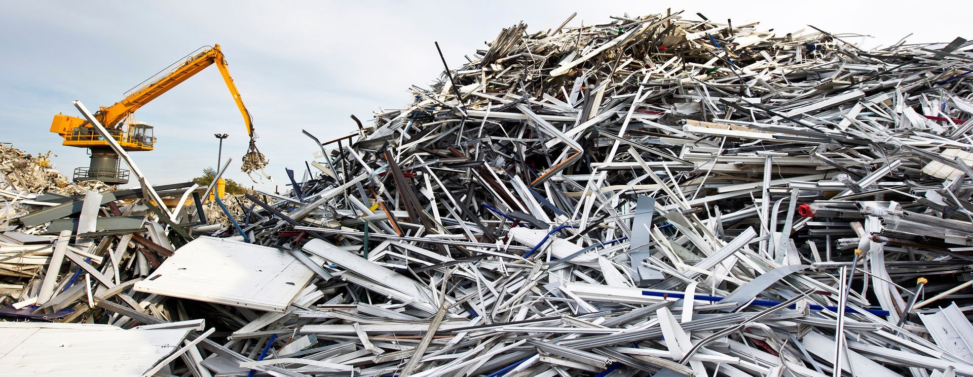 Scrap metal recycling plant and crane.
