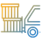 Icon of logistics hub for goods loading and unloading 
