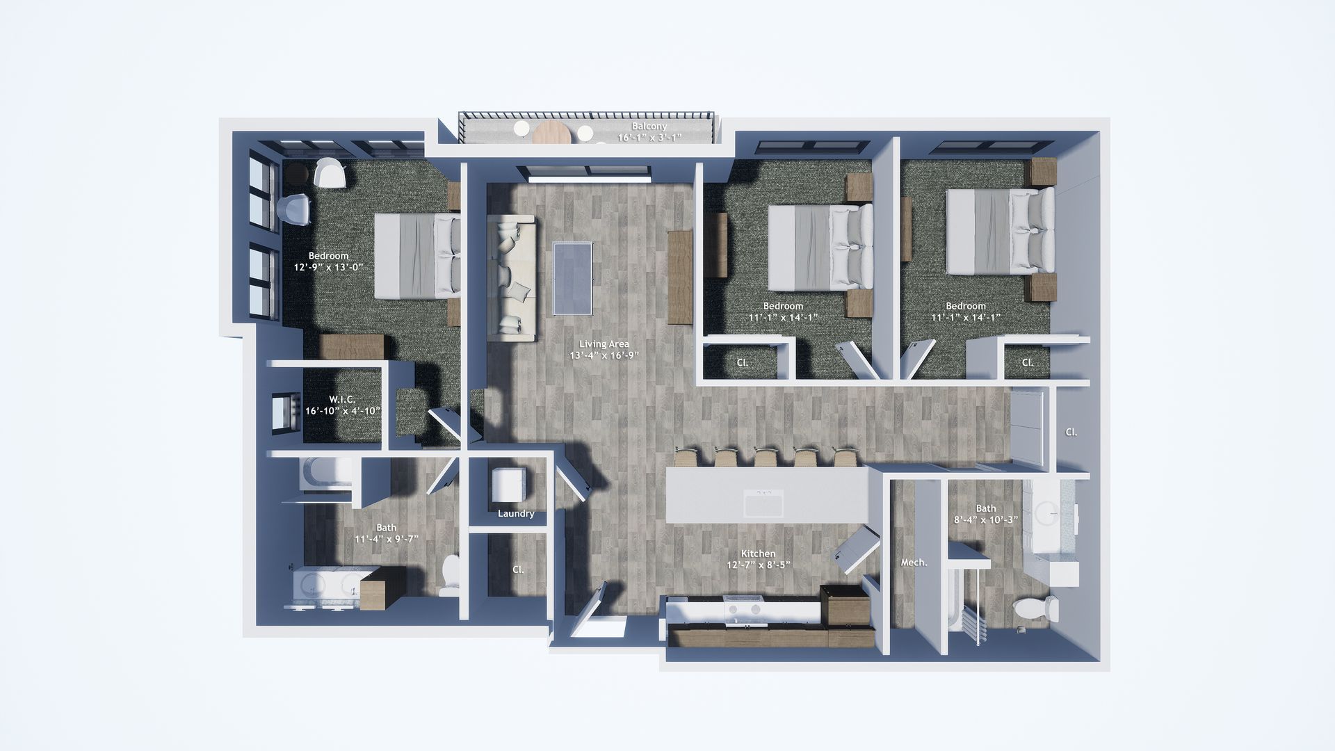 three bedroom plan 2