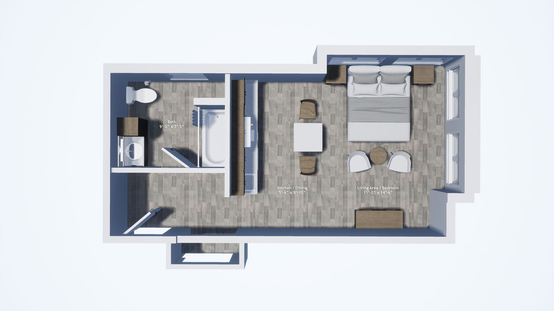 Studio floor plan 3