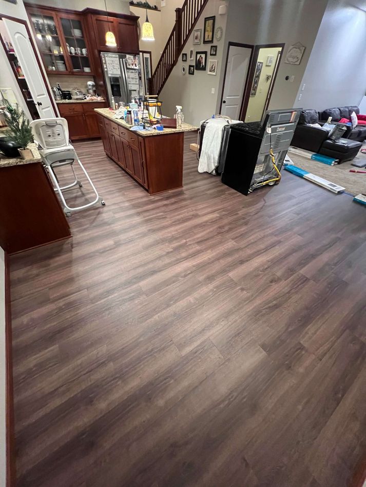 “Luxury vinyl plank flooring installation in Minnesota home”