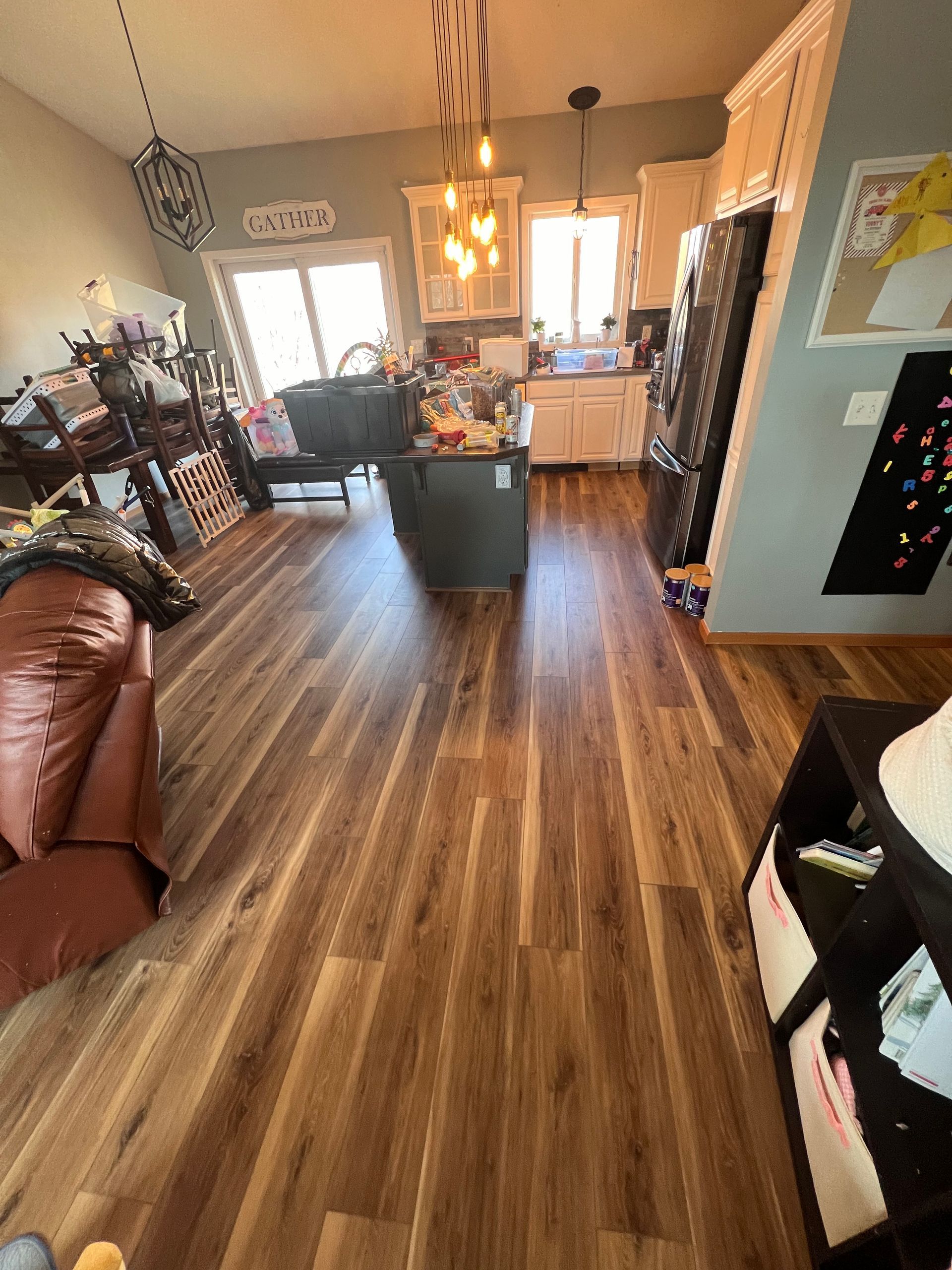 Beautiful vinyl plank floors in bedroom