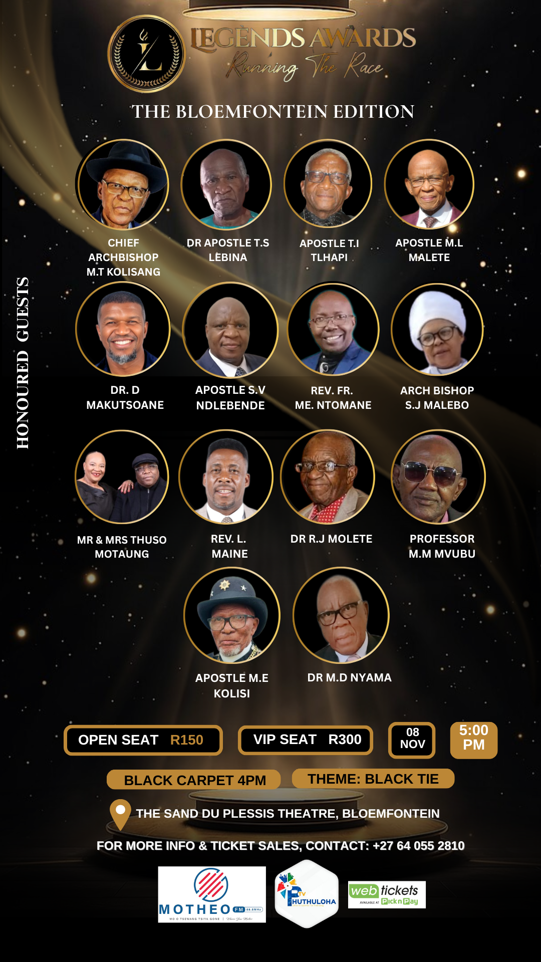 picture of legends for the Bloemfontein edition of legends awards 2025.