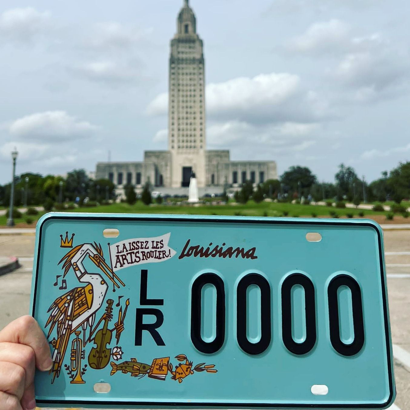 Illustrator Denise Gallagher license plate design for state of Louisiana