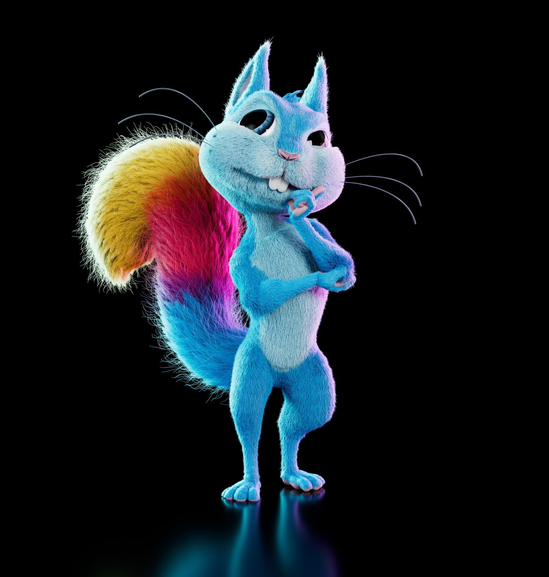 3D character design and animation of Snippy the Squirrel by Lincoln Durham