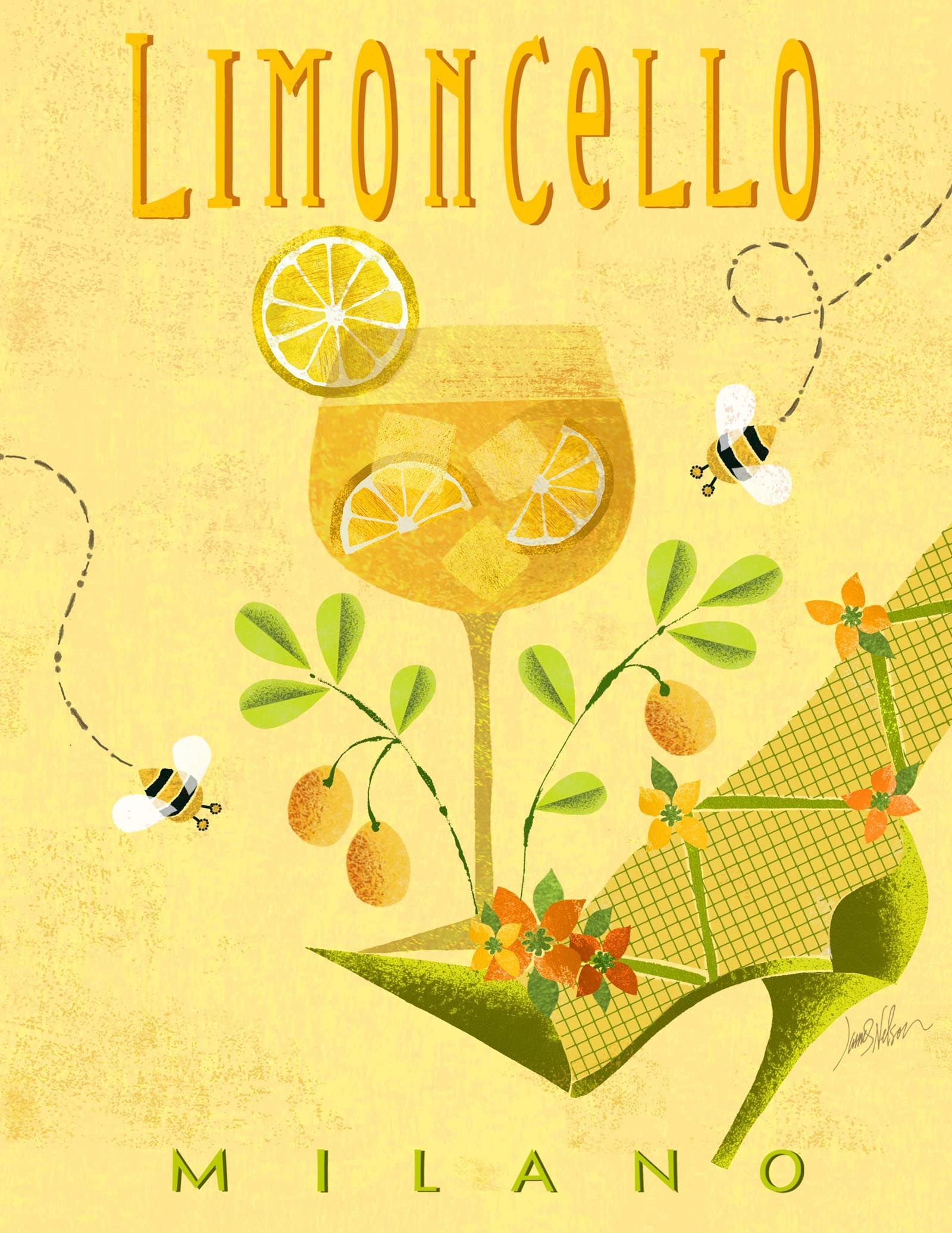 Illustrator James Nelson Limoncello cocktail