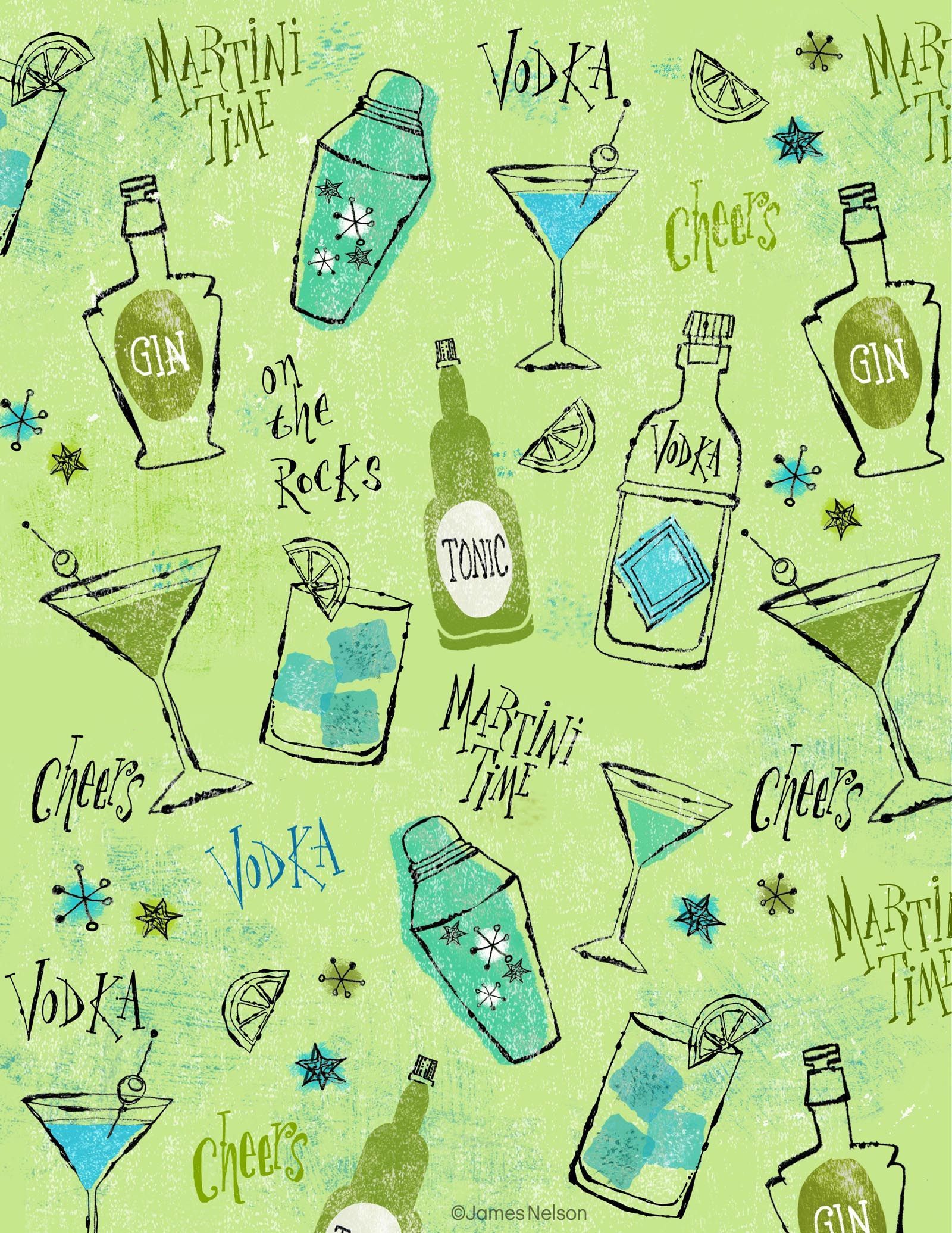 Illustrator James Nelson Martini Time