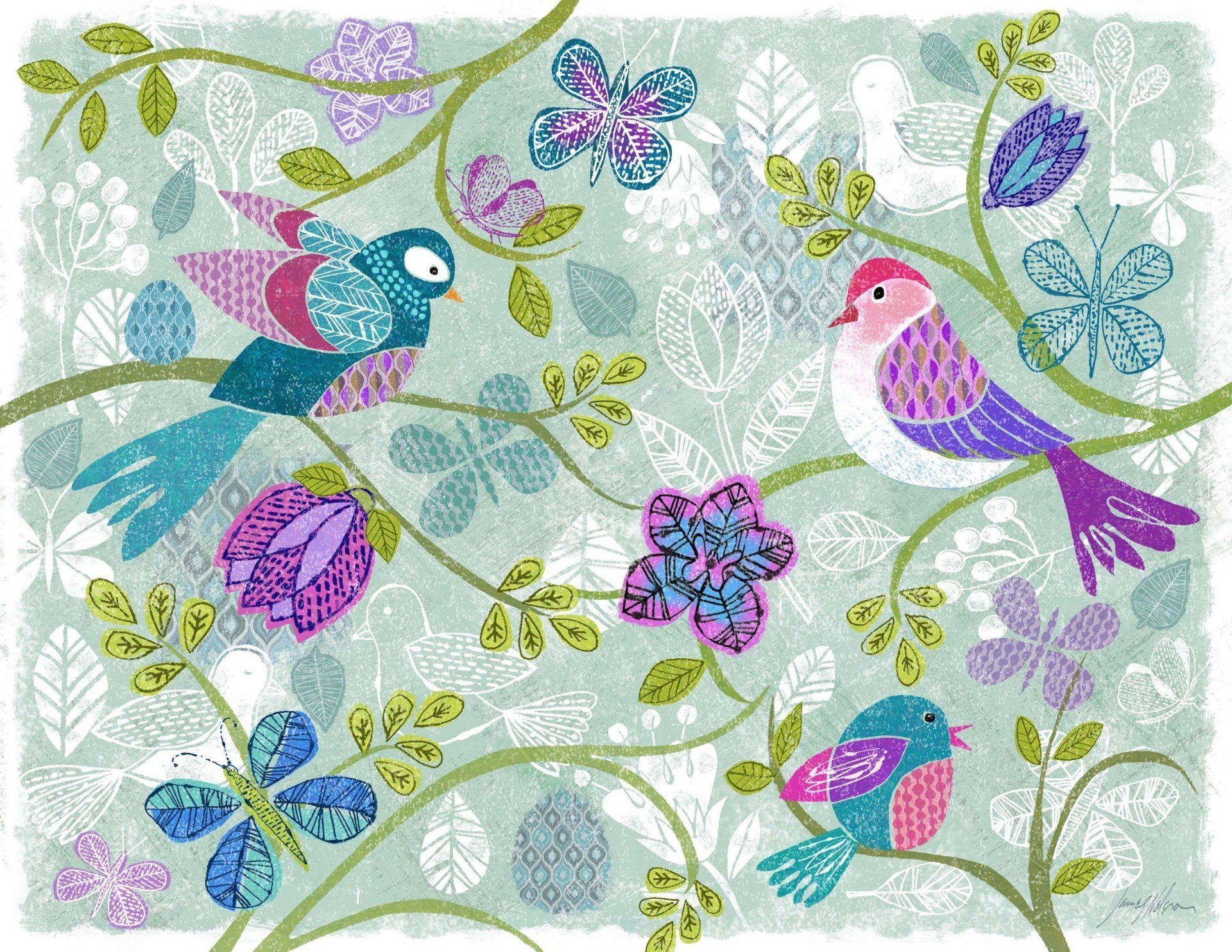 Illustrator James Nelson Spring Birds