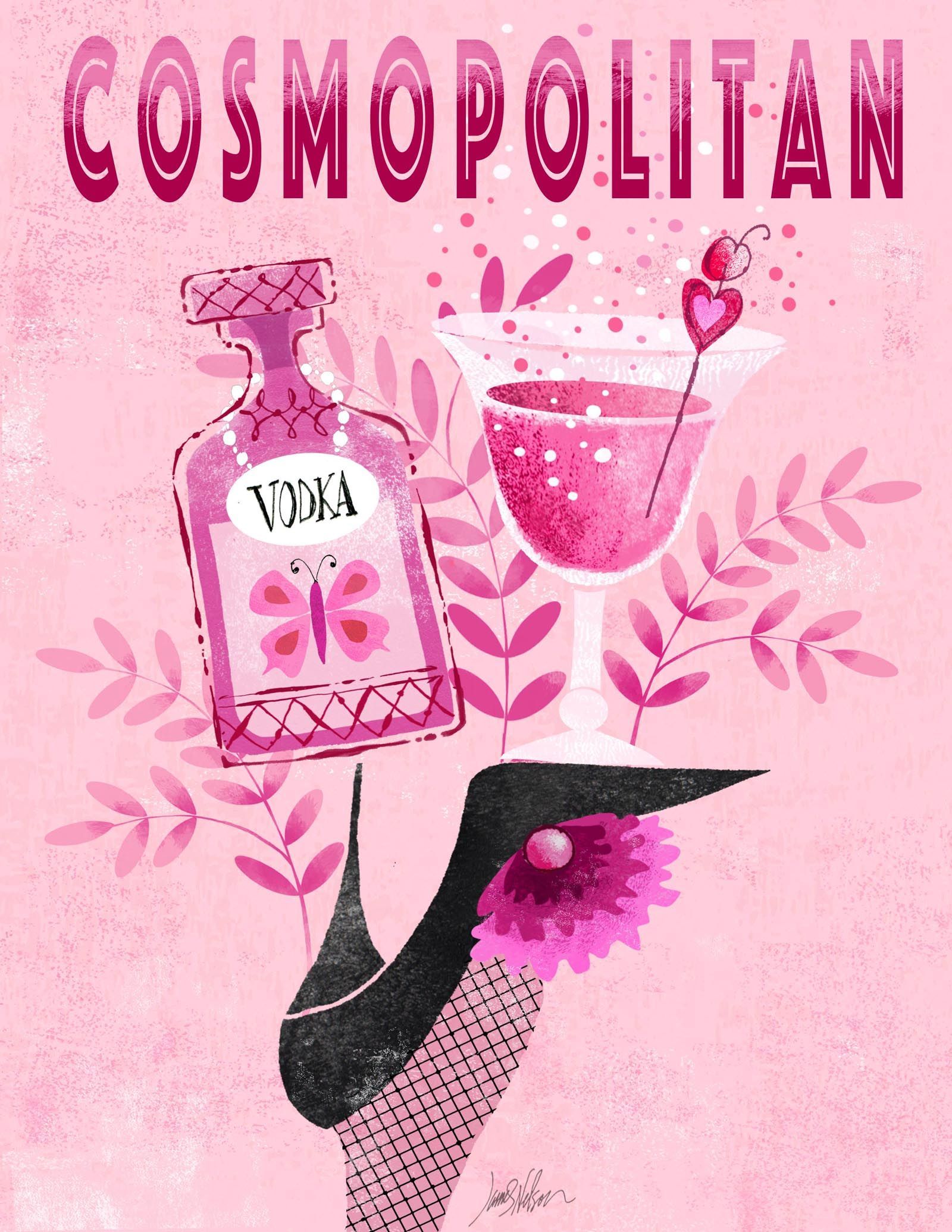 Illustrator James Nelson Cosmo Cocktail