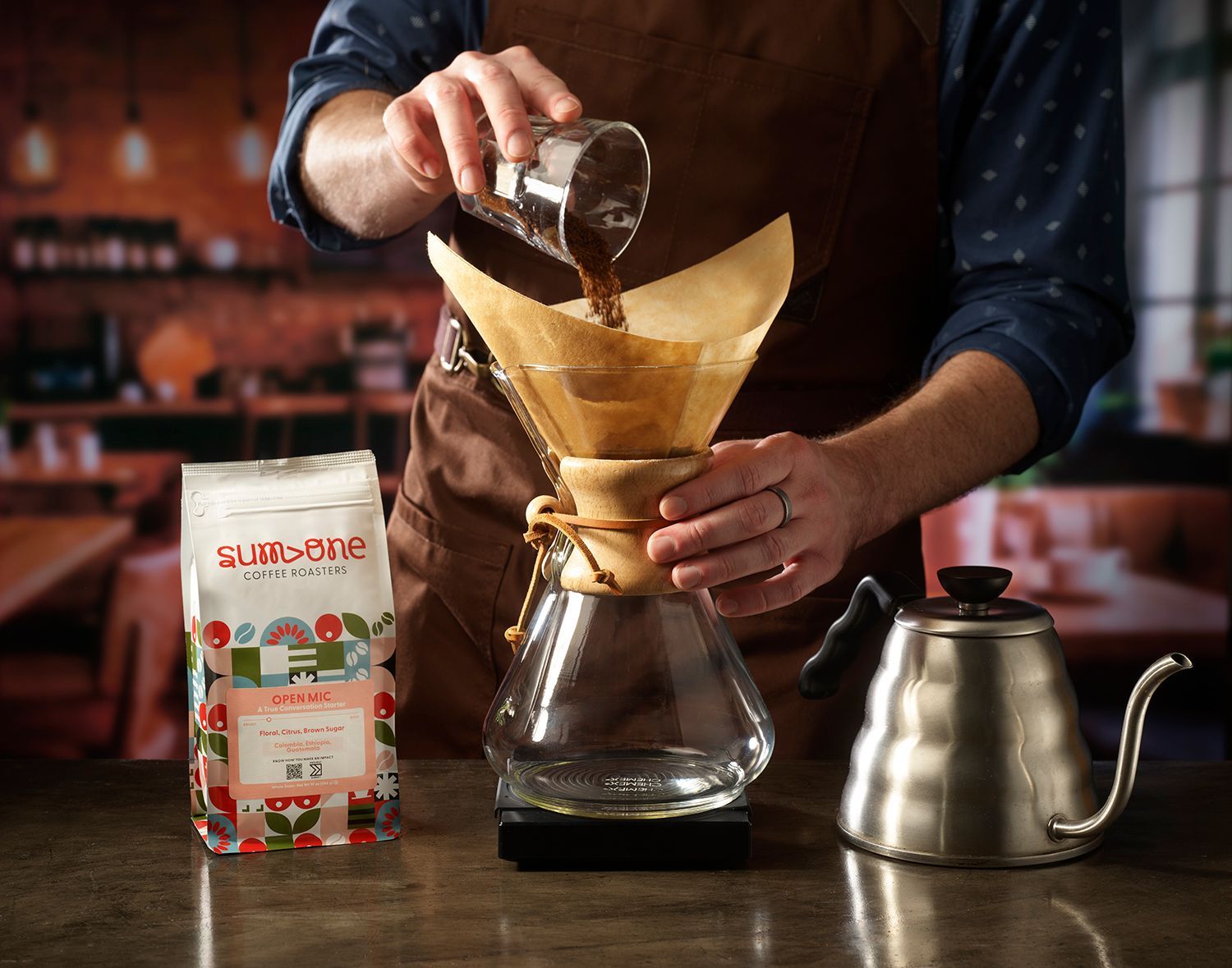 Rusty Hill’s coffee photography blends tea party elegance, café craft, and home comfort seamlessly.