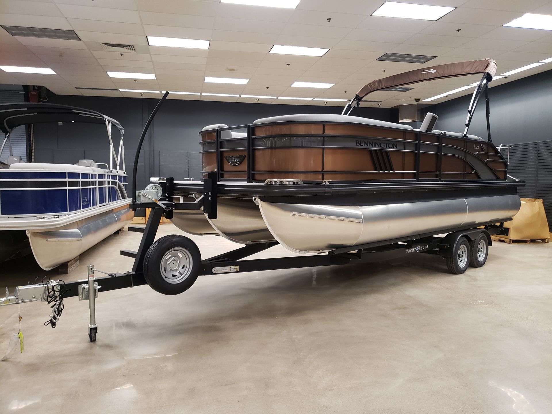 Yacht club Trailer with pontoon boat