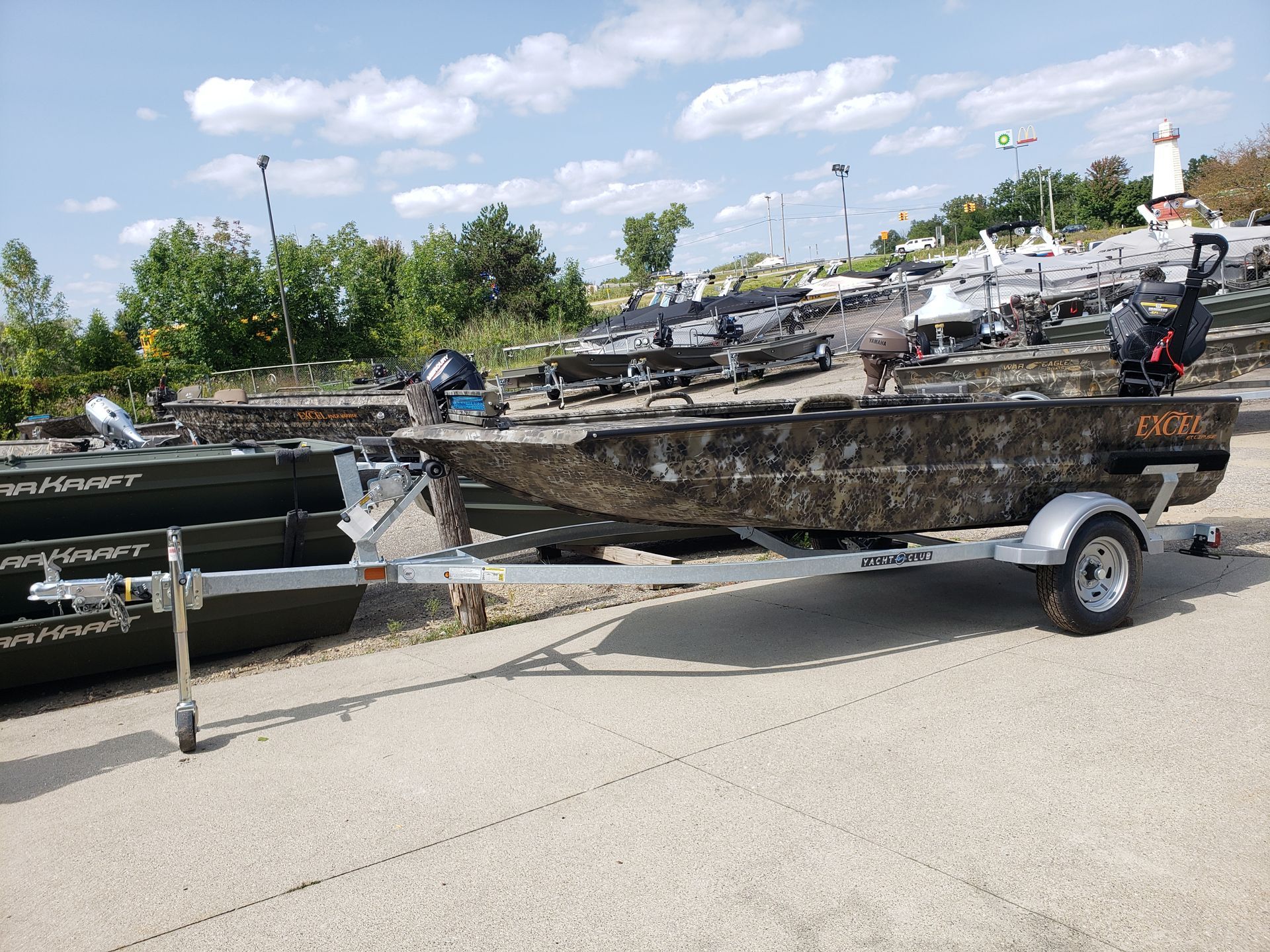 john boat with yacht club trailer